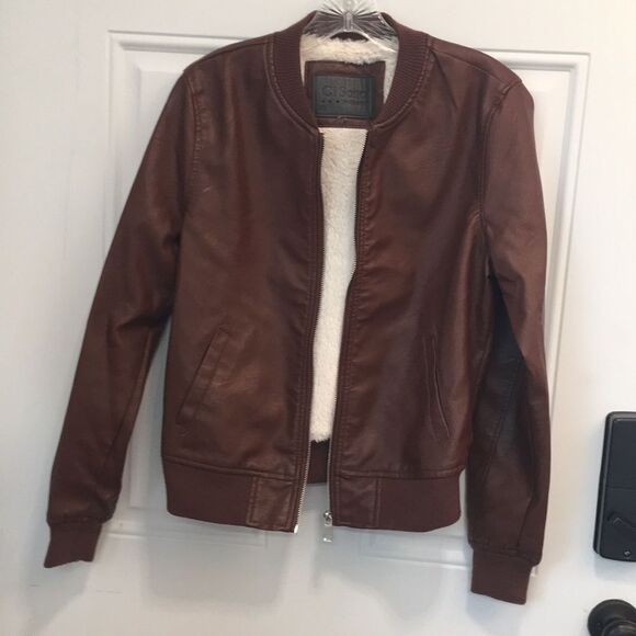 Ci Sono by Cavalini Vegan Leather Fur lined Zippered Jacket medium - Picture 1 of 9